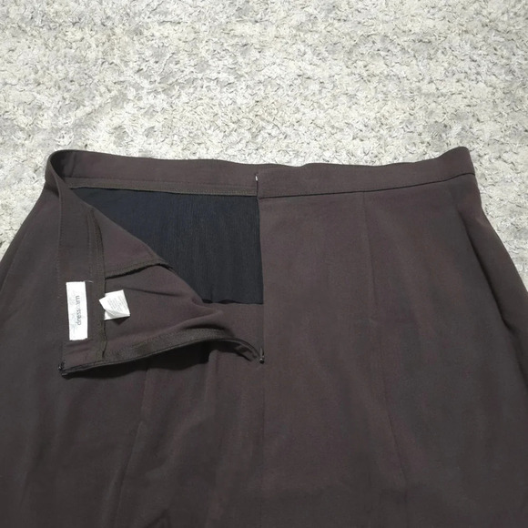 ✨️4/$20. Dk Chocolate Brown Stretch Pencil Skirt, Pleated Flared Hem - Picture 8 of 15